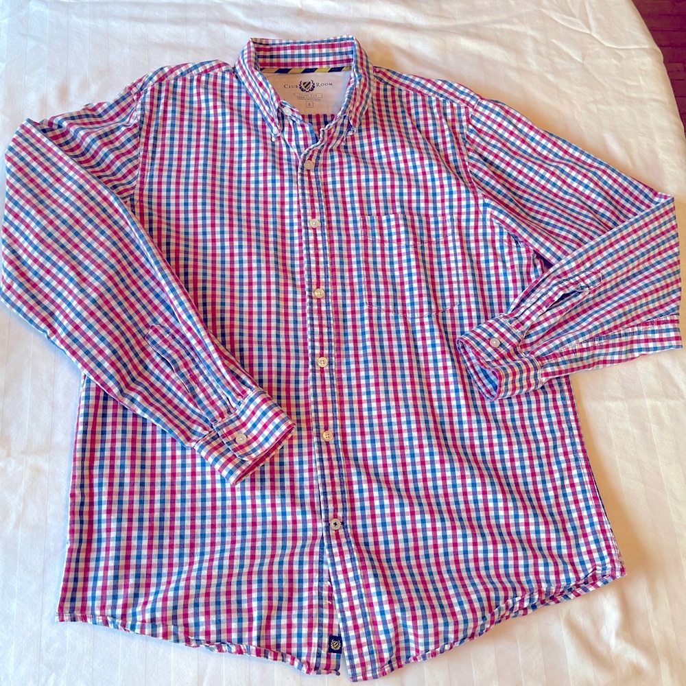 Club Room mens button down dress shirt slim fit